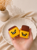 🍮✨ Crunchy Caramel Pudding Slice – With a Face! 😋✨