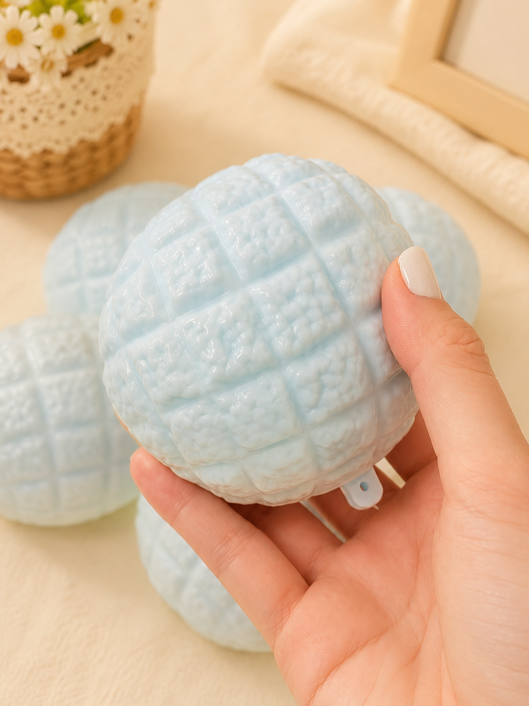🩵🍞 Blue Pineapple Bun Crunch Squishy