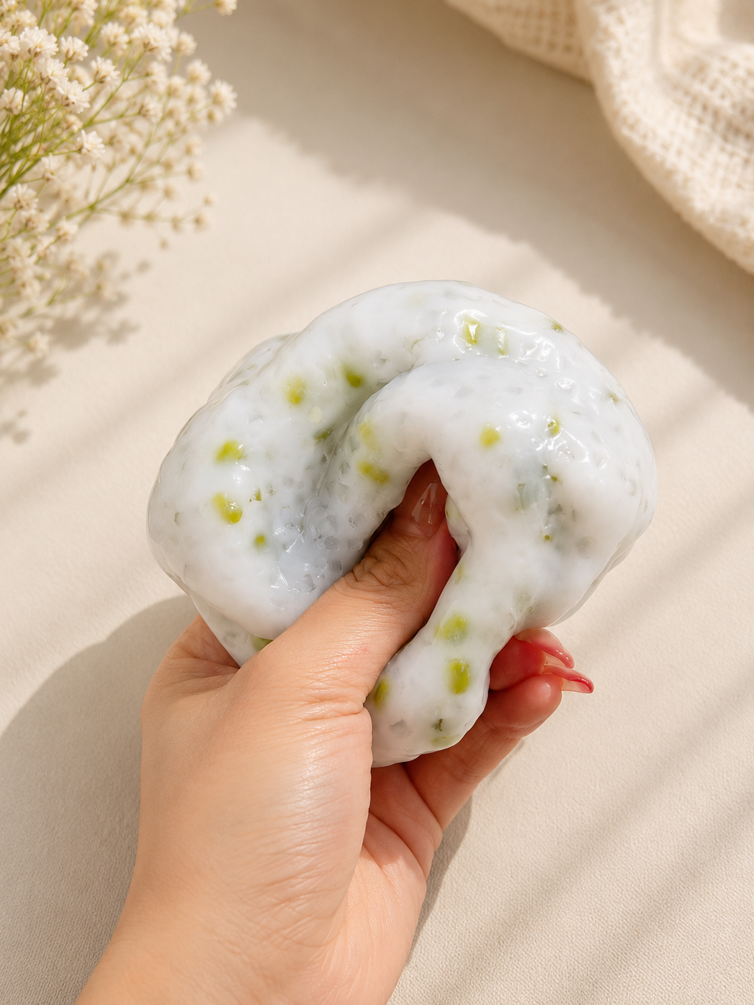 🍵💚 Green Bean Sweet Soup Bead Squishy ✨