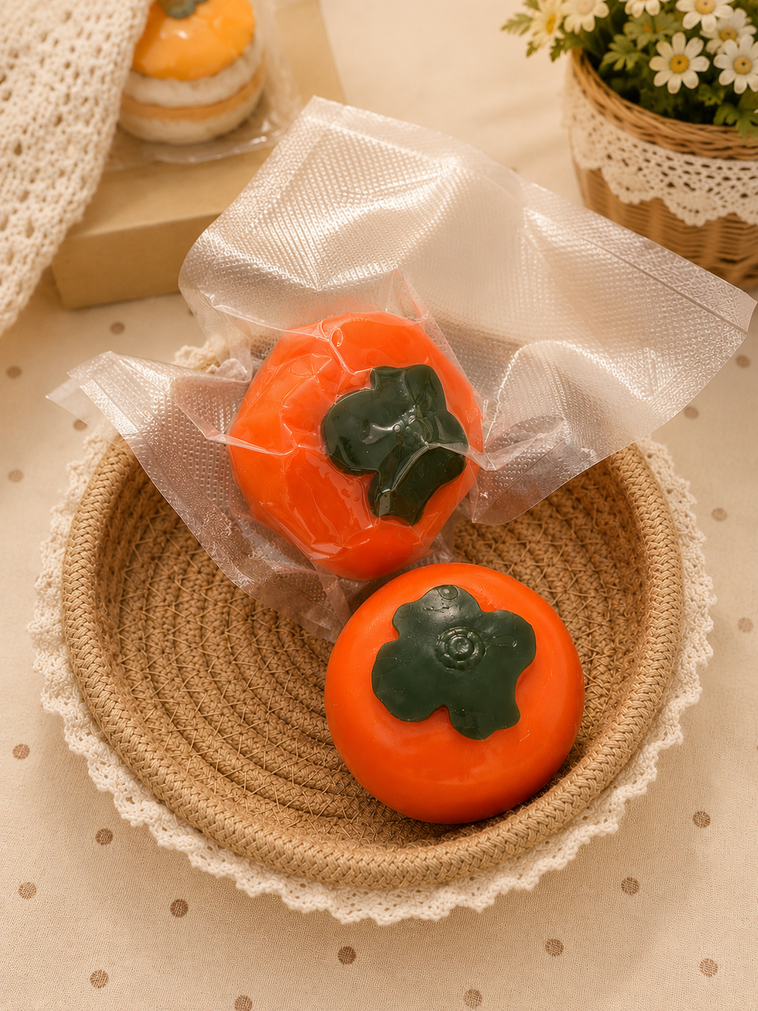 🧡🍊 Crunchy Persimmon Squishy