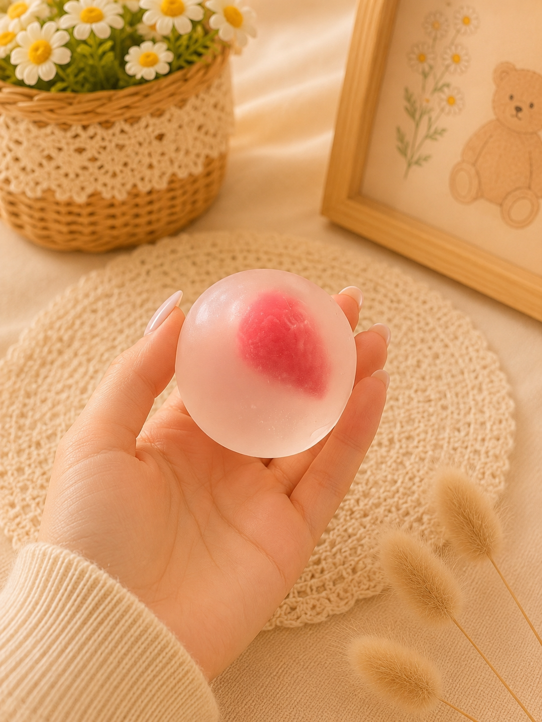 🍓 Frosted Strawberry Squishy Ball ❄️