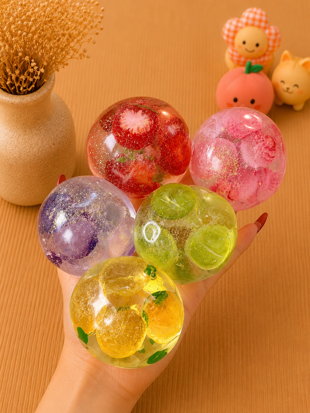 🍓🍋🫐 Fruit Splash™ Slow-Rise Marble Squishy Collection