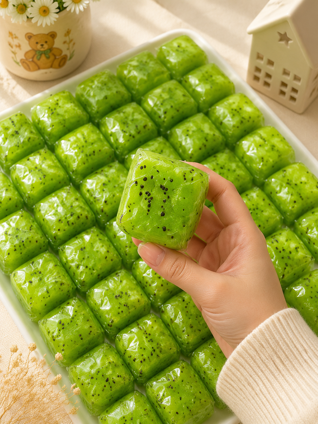 🥝 Mini Kiwi Slushy Cheese Cube 🥝✨